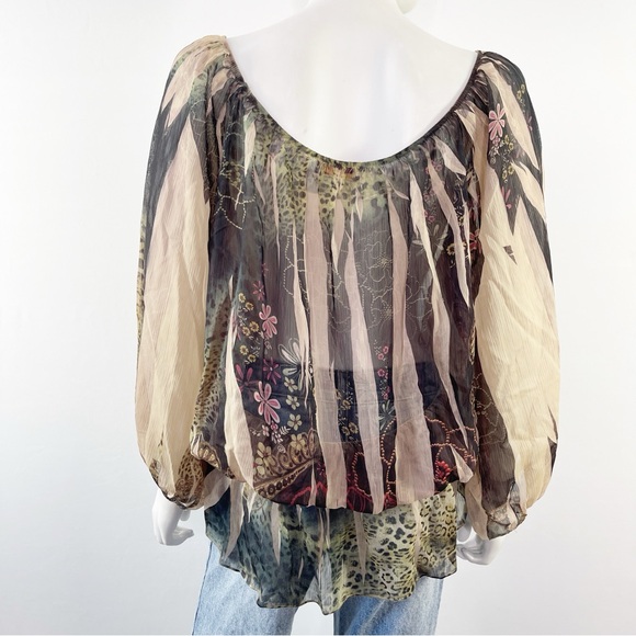 Amore Couture Boho Peasant Blouse Top Size L Floral Artsy Mature Fairycore - Picture 6 of 10